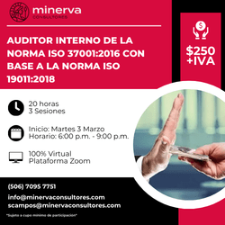 Auditor Interno de la Norma ISO 37001:2016 con base en la Norma ISO 19011:2018 (3, 10 y 17 de marzo)